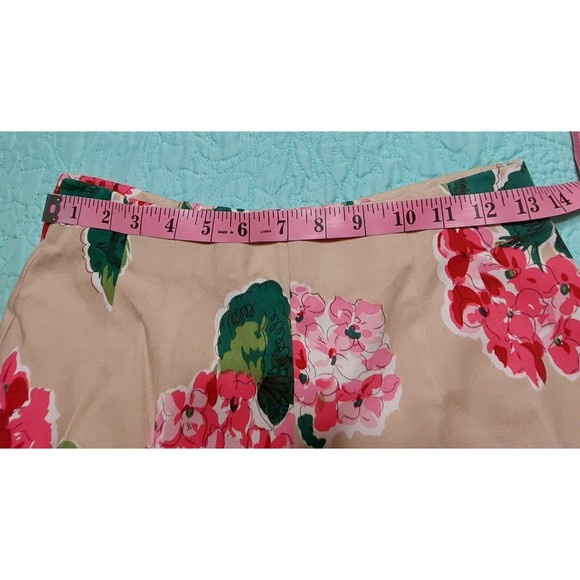BRIGGS Pants Capri Women Size 10 Petite, Cotton, Spandex, Zipper, Floral,made In - Picture 7 of 9